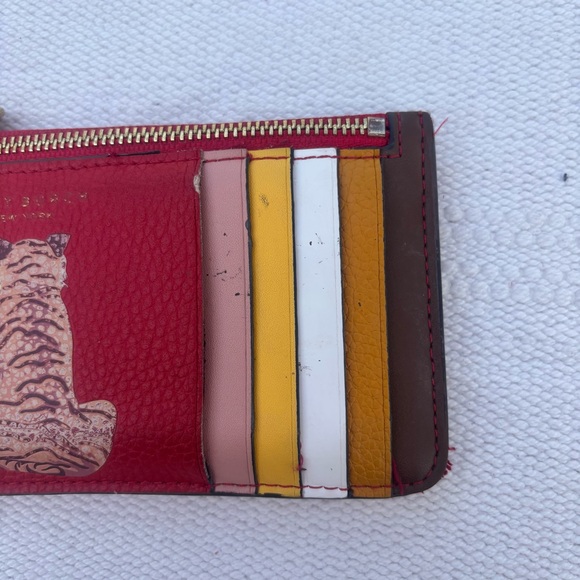 Tory Burch Red Leather Card Holder - Picture 2 of 7